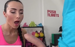 Applicability compromise X-rated sweaty young gym girl wide abs pov oral sex increased by shafting