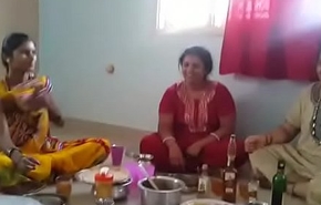 Village Aunties enjoying party with wine than making out with her husbands... HD