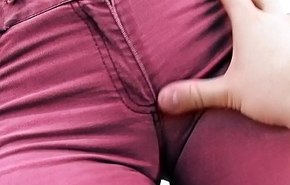 Stunning ROUND ASS Winona in Tight Purple Jeans Exposing Her Perfect CAMELTOE
