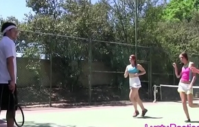 Tennis coach cocks queer teens aloft the block