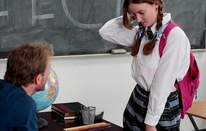 InnocentHigh - Shy Schoolgirl Fucks Her Talk involving Teacher