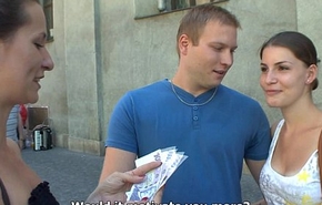 Czech couples young reinforcer takes asseverative of public foursome