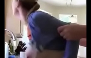 Foreign Couple fucking in kitchen with loud whinging bitching